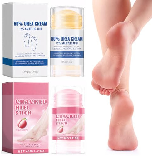 Fusspflege Creme 2 Stück Anti-Cracking Fußcreme Feuchtigkeitsspendend und Risshemmend Foot Cream Stick, Urea Repair Plus Fußcreme Zur Linderung Extrem Trockener und Rissiger Füße