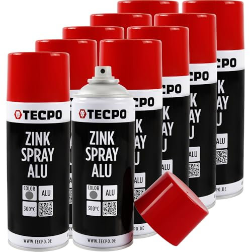 TECPO Zinkspray Metall Alu Hell, 400ml (10x 400)