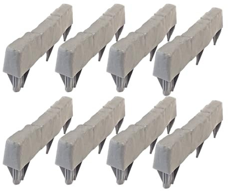 Bordure en Pierre pour aménagement paysager, 8 x Faible Entretien | Facile à Installer, résistant aux intempéries, Durable, comme des Blocs de Pierre pour Jardin, pelouse, allée, Bordure de terrasse