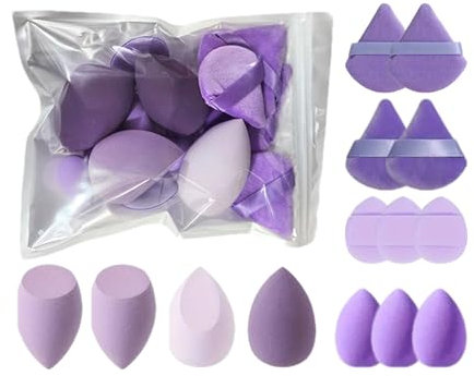 Spugna Trucco, 14 Pz Spugnette Trucco Spugna Fondotinta Set, Piumino Da Cipria Riutilizzabile, Strumenti Per Il Trucco Di Bellezza In Per Frullatore Per Fondotinta Cosmetico Per Raga