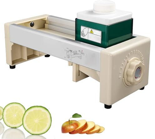 DOJOEUU Cortadora Comercial de Frutas y Verduras, Grosor Ajustable de 1 a 10 mm, cortadora Manual de Limones, Cuchilla en V de Acero Inoxidable, rebanadora de Alimentos Desmontable