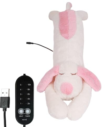 Liakyunf Riscaldabile Peluche | Cane Peluche Riscaldabile Adorabile | Elettrico USB con Spegnimento Automatico Termico Regolabile - Per Addominali Schiena Spalle Collo Bambini Ragazzi