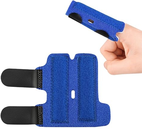 RYHHH Férula para dedos | Lámina de aluminio doble cara | Soporte para dedos | Universal para cinco dedos | Férula dedo gatillo | Dedos rotos | Artritis | Tendinitis | Para adultos y niños | Azul