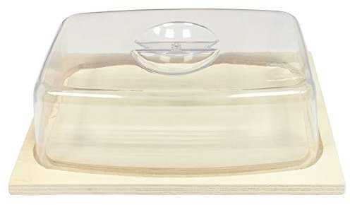 EM Home - Formaggiera in legno rettangolare 6 x 20 x 12 cm