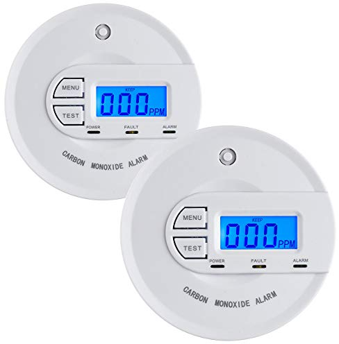 VisorTech Kohlenmonoxidwarner: 2er-Set Kohlenmonoxid-Melder, 10-Jahres-Sensor, Display, EN 50291 (Mobile Kohlenmonoxidmelder, Digitaler Kohlenmonoxid Melder, Statusanzeige)