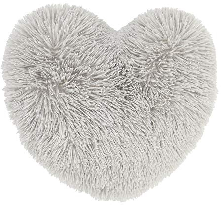Catherine Lansfield - Morbido cuscino a forma di cuore 3D, colore argento