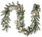 Valery Madelyn 6ft/183cm Pre-Lit Christmas Garland for Mantel, Elegant White & Gold, Pine Material, Rectangular Shape, Gold & White Color, 20 LED Lights, 3 AA Batteries Required