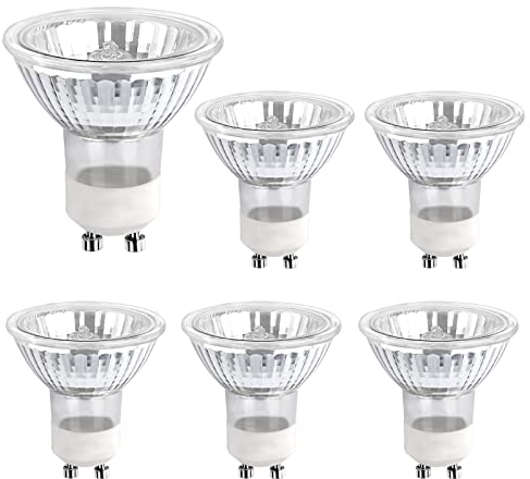 SCNNC Ampoule Halogene GU10 35W 230V, 380lm Blanc Chaud 2700K, Dimmable Ampoule Spot Halogene MR16, pour Lumière d'armoire, Lumières d'exposition, pack de 6