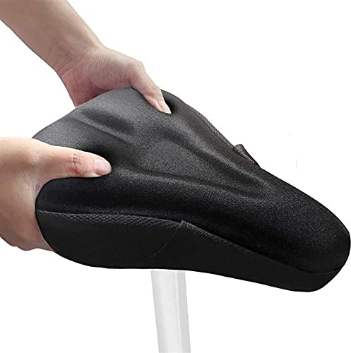 JYCCH Fahrradsattelüberzug, Sattelüberzug, Gel gepolsterter Fahrradsattelüberzug, weicher Sattelüberzug für Mountainbike, Rennrad, E-Bike (mit Verstärkungsgurt + wasserdichter Tasche)