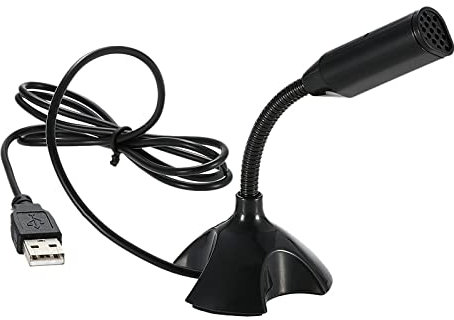 Microfono da tavolo USB regolabile a 360 ° Supporto microfono vocale Chat registrazione Mic per PC Mac con una porta USB