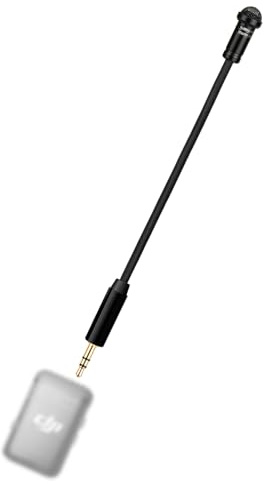 Micrófono Lavalier de mano compatible con DJI Mic 2 / Mic 1, transmisores de sistema de micrófono inalámbrico, cuello de cisne de 3.5 mm, soporte de micrófono omnidireccional para entrevistas