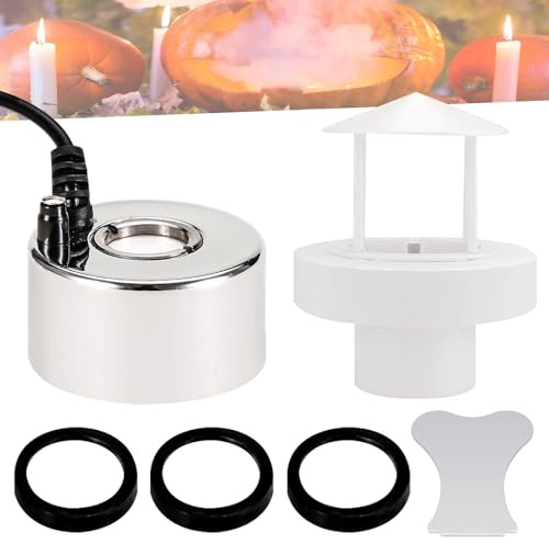 WIYETY Nebulizzatore ad ultrasuoni: nebulizzatore a ultrasuoni, nebulizzatore ad ultrasuoni, con paraspruzzi rimovibile, macchina della nebbia con 3 dischi per interni o esterni, Halloween