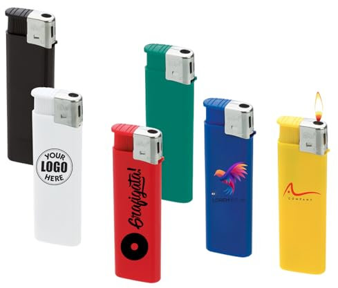 D&Vlab Kit Set 50 100 200 Accendini Personalizzabili, Accendino Ricaricabile Personalizzato con Nome Foto Logo, Idea Regalo Gadget Aziendale Colori Assortiti (50)