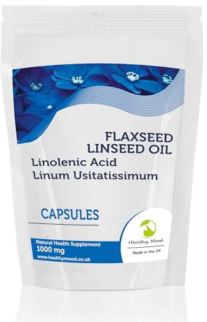 Flaxseed Oil 1000mg 90 Capsules - Rich in Omega-3, 6 & 9 Fatty Acids for Heart, Skin & Joint Health