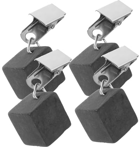 IMIKEYA 4 Piezas Pesas para Mantel con Clip Metálico Contrapesos Compactos y Resistentes para Exteriores Interiores Fijación Anti-Viento para Mesa de Picnic Cocina y Jardín