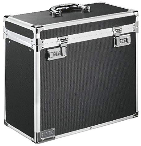 Leitz Lockable Personal Mobile Filing Case, Foolscap, 15 File Capacity, Black/Chrome, 67170195