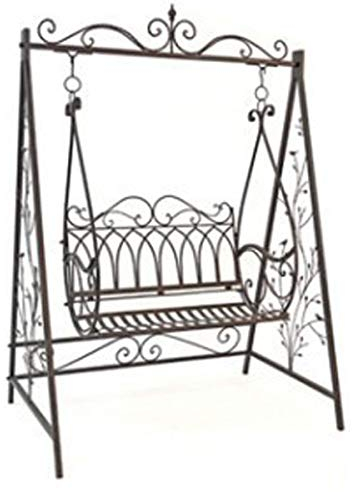 DanDiBo Hollywoodschaukel Metall 2 Sitzer Antik Vintage 1868 Schmiedeeisen Gartenschaukel Garten