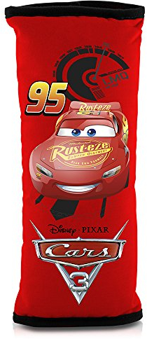 Disney Cars CARS106 Auto Seat Gürtel Kissen Schlafkissen Nackenstütze für Kinder, Rot