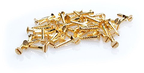 100 stycken MINI-träskruvar DIN 97 (försänkt huvud med slits) mässing 1,6 x 8 mm för modellbygge eller för restaurering