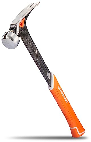 VANQUISH 17 oz Framing Hammer, Straight Claw Hammer with Magnetic Nail Holder, Rip Claw Hammer with Smooth Face & Shock Absorbing Grip, Heavy Duty One-piece Forged Hammer 0524