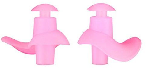 EROSPA® Ohrenstöpsel Silikon Sport Ohrstöpsel wasserdicht Schwimmen Tauchen Schnorcheln anatomisch geformt weich soft Erwachsene Kinder Ear Plug blau schwarz 1 Paar inclusive Aufbewahrungsbox (Pink)