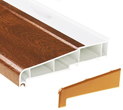 150mm x 1m Golden Oak UPVC Plastic External Window Sill (with End Caps)