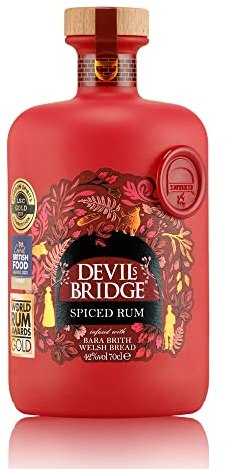 DEVILs BRIDGE - Spiced Rum - 70cl Single Bottle - 42% ABV - Sweet, Deep & Smooth Flavour - Rich & Complex - Unique Spices - Infused with Sweet Bara Brith Bread & Botanicals - Distilled in Wales