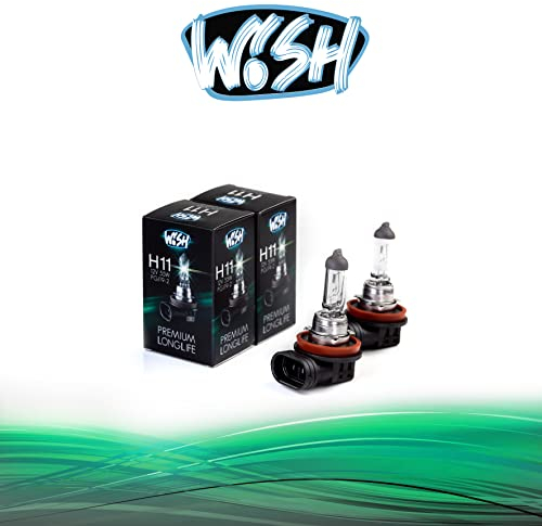 Wish® H11 LongLife 12V 55W PGJ19-2 Halogen Glühbirnen Lampen Scheinwerferlampen Nebelscheinwerfer E1 Prüfzeichen (H11 LongLife Doppelpack)