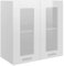Tidyard Armario Colgante Cristal y Aglomerado Armario de Pared Armario de Cocina Blanco Brillo 60x31x60 cm