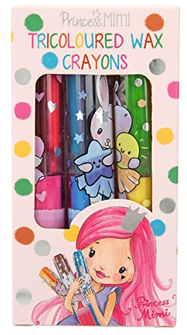 Depesche 12176 Princess Mimi - Tricolor Wachsmaler Set, Wachsmalstifte - 3 drehbare, mehrfarbige Stifte für Kinder, Malset für Kreatives Zeichnen