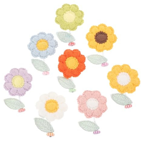 MUCKLILY 8stücke Gestrickte Blumen Spulen Frühling Schüttelkopfblumen Für Auto Schreibtisch