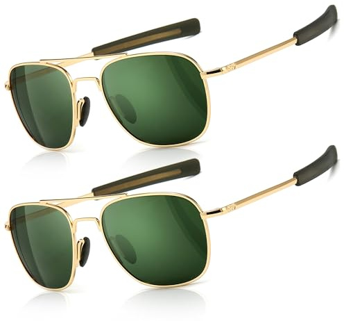 SUNGAIT Military Occhiali da sole da uomo Stile Pilota polarizzati- Baionetta Templi SGT285JKML-JKML-IT