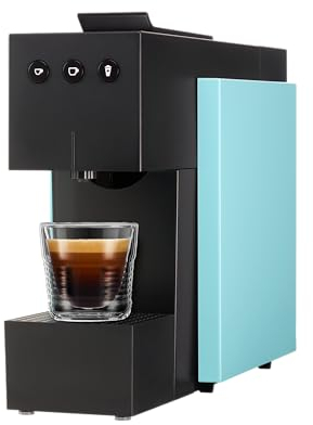 K-fee SQUARE Kapselmaschine für Kaffee, Tee & Kakao | kompakte Kaffeemaschine | schnelles Aufheizen | 0,8 L Wassertank | 19 Bar | Blau