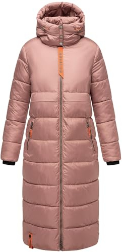 Navahoo Damen Wintermantel warmer Steppmantel mit Kapuze Kristallblume Pastel Purple Gr. L
