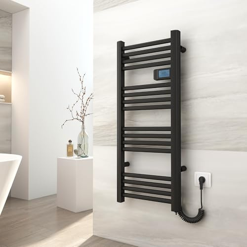 EMKE Toallero electrico baño 96x40 cm,300 W,Negro