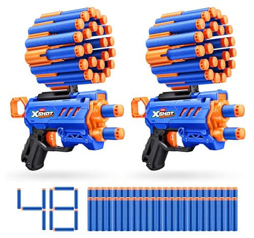 XSHOT Insanity Mikro-Blaster von ZURU mit 48 Air-Pocket-Technologie Schaumstoffdarts und Aufbewahrung, Outdoor-Spielzeugblaster mit 30m Reichweite für Jungen, Kinder und Erwachsene ab 8 Jahren