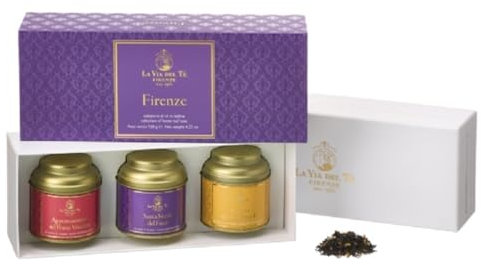 Geschenkbox - La via del tee Firenze - in lila Geschenkbox mit 3 Dosen à 40 Gramm