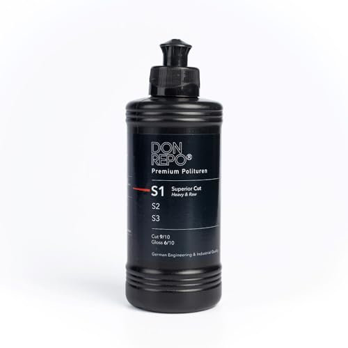 Don Repo Auto Politur Set – S1 Schleifpaste Heavy Cut mit P2500 Schleifpapier & Mikrofasertuch – Kratzer entfernen & Lack aufbereiten – Premium Autopflege für tiefen Glanz