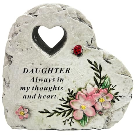 Angraves Special Daughter Graveside Memorial Love Heart Flower Ladybird Grave Plaque Ornament Decoration