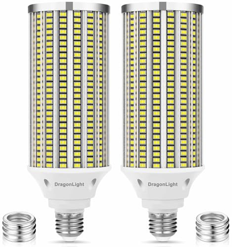 DragonLight 80W Lampadina LED Mais Super Luminosa (Sostituisce 600W) - LED Edison E27/E40-5000K Bianco Freddo 9600LM per Illuminazione Commerciale - Garage Officina Ufficio Cortile (2 Pezzi)
