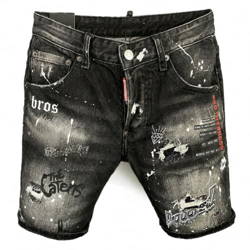 Kdtoll Pantaloncini Jeans Uomo Estivi – Shorts in Denim Slim Fit Strappati, Elasticizzati e Comodi, Jeans Corti Stile Streetwear Y2K, Casual Hip Hop con Tasche