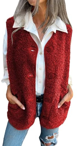 Gilet Sherpa sans manches pour femme, chaud et pelucheux, en fausse peau de mouton, manteau en peluche, vêtement d'extérieur d'hiv