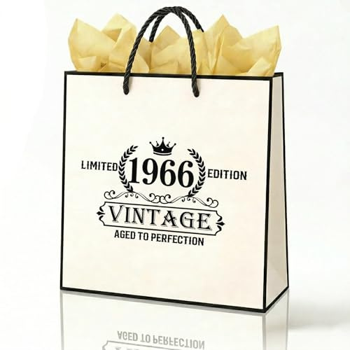 MURISE Presentpåse Vintage med 2 Sidenpapper 22x26x10cm (VINTAGE 1966)