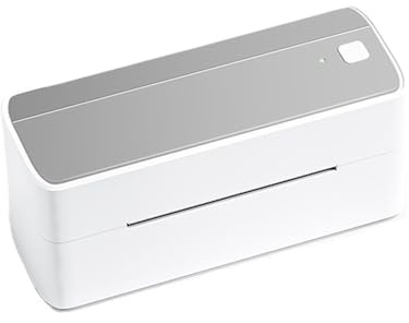 CCZRD Impresora De Etiquetas Térmicas con Bluetooth, 118mm, Portátil Postales Dirección, Ampliamente Utilizada Impresión Rápida Nítida Cada Etiqueta(White Silver)