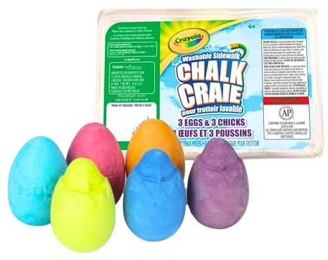 CRAYOLA Washable Sidewalk Chalk Eggs - Pack of 6-3x Eggs & 3x Chicks