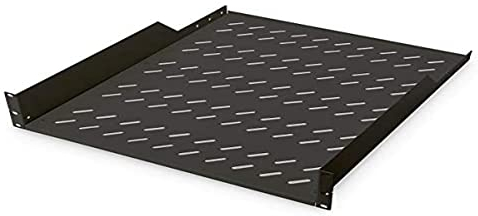 DIGITUS Tablette fixe - 19 pouces - 2UH - fixation avant - charge admissible 25 kg - pour armoires réseaux et serveurs - à partir de 800 mm de profondeur - noir