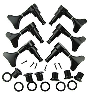 Musiclily L3+R3 Set Meccaniche per Basso Elettrico 5/6 Corde, Nero