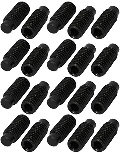 uxcell 20 Pcs M8 x 20mm Alloy Steel Hexagon Socket Drive Dog Point Grub Screw