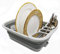 SAMMART Collapsible Plastic Dish Drainer with Drainer Board - Foldable Drying Rack Set - Portable Dinnerware Organizer - Space Saving Kitchen Storage Tray (Grau)
