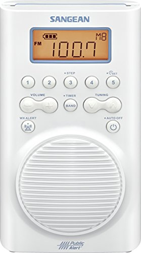 Sangean H205 AM/FM Weather Alert Waterproof Shower Radio (Certified Refurbished)